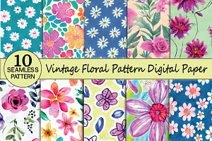 vintage floral pattern digital paper