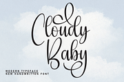Cloudy Baby | Script Font, a Handwritten Font by Scratchones (Thumbnail 1 of 9)