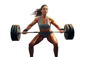 Young adult woman lifting weights isolated illustration, a Sport Illustration by DanFLCreativo