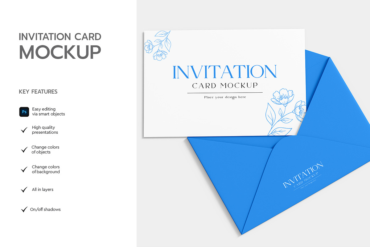 Minimal Invitation Envelope Mockup, a Product Mockup by graphypix (Photo 2 of 4)
