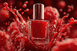 Red Perfume Bottle Splash, a Beauty & Fashion Photo by Ales Munt