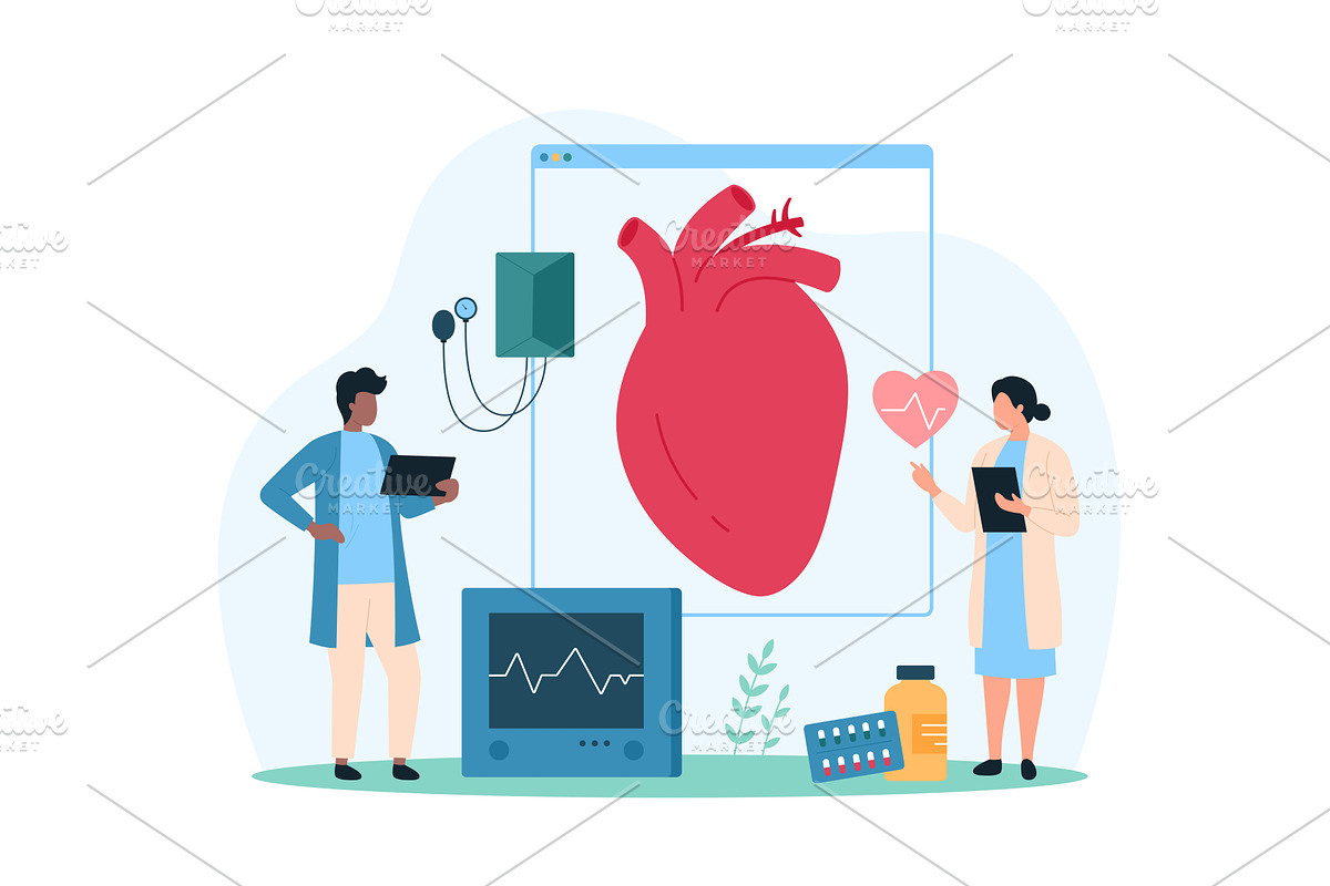 Heart & cardiovascular system plan, an Object Illustration by Flashvector