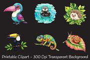 Cute Tropical Animal Friends, an Illustration by RobertsArt (Thumbnail 6 of 7)
