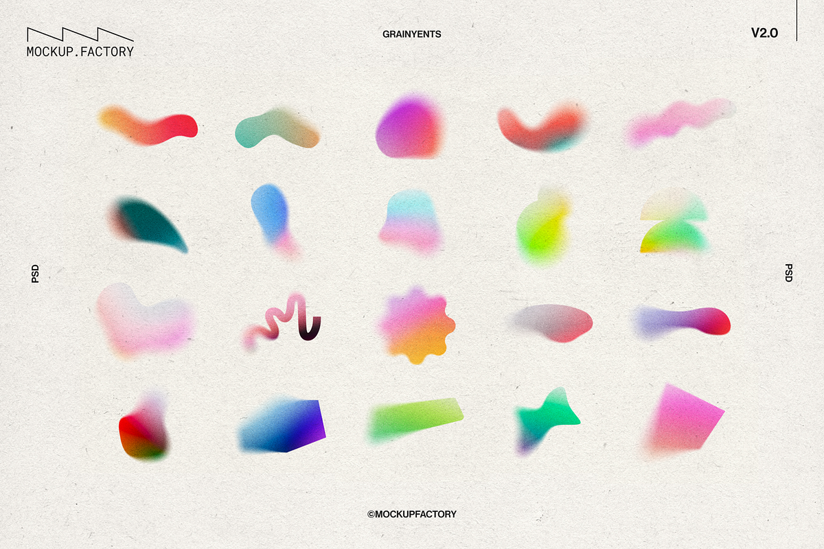 Grainyents V2.0 | Gradient Shapes, an Object Graphic by Mockup.Factory (Photo 4 of 10)
