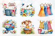 Spring Laundry Clipart, an Illustration by RobertsArt (Thumbnail 5 of 7)