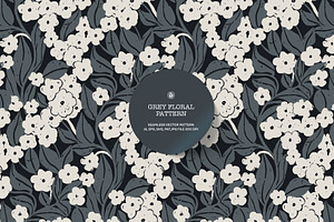 Grey Floral Wallpaper