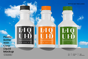 Plastic Bottle Liquid Mockup, a Packaging Mockup by Unerispace