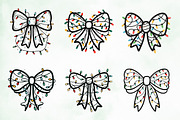 Christmas Light Coquette Bow PNG, an Illustration by Creative Art (Thumbnail 6 of 9)