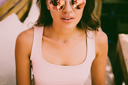 Woman in sunglasses containing attractive, background, and beautiful, a Beauty & Fashion Photo by EVA.studio