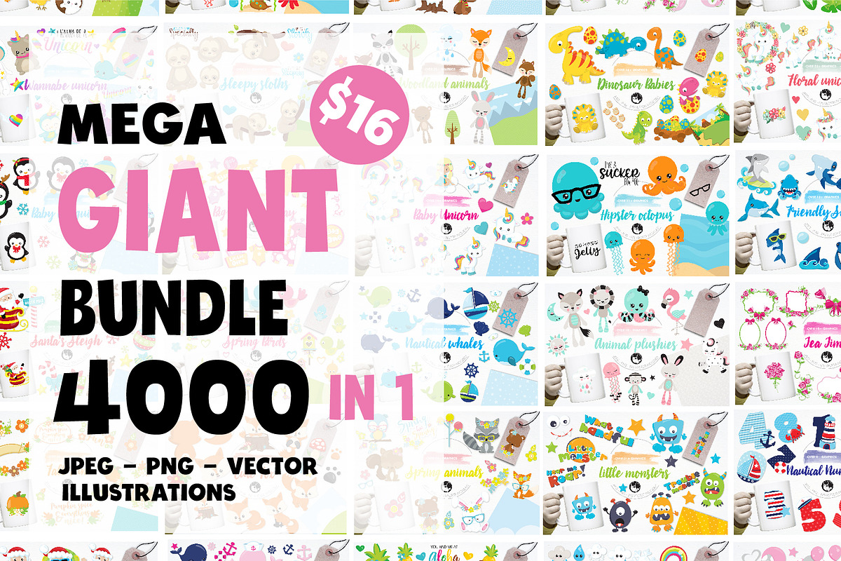 4000 in 1 - GRAPHIC GIANT BUNDLE, an Illustration by PrettyBundles (Photo 1 of 22)
