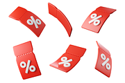 Flying red 3D discount coupon, an Object 3D Model by Hannet (Thumbnail 1 of 7)