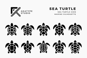 Sea Turtle Icon Vector, an Icon by Akatype Studio