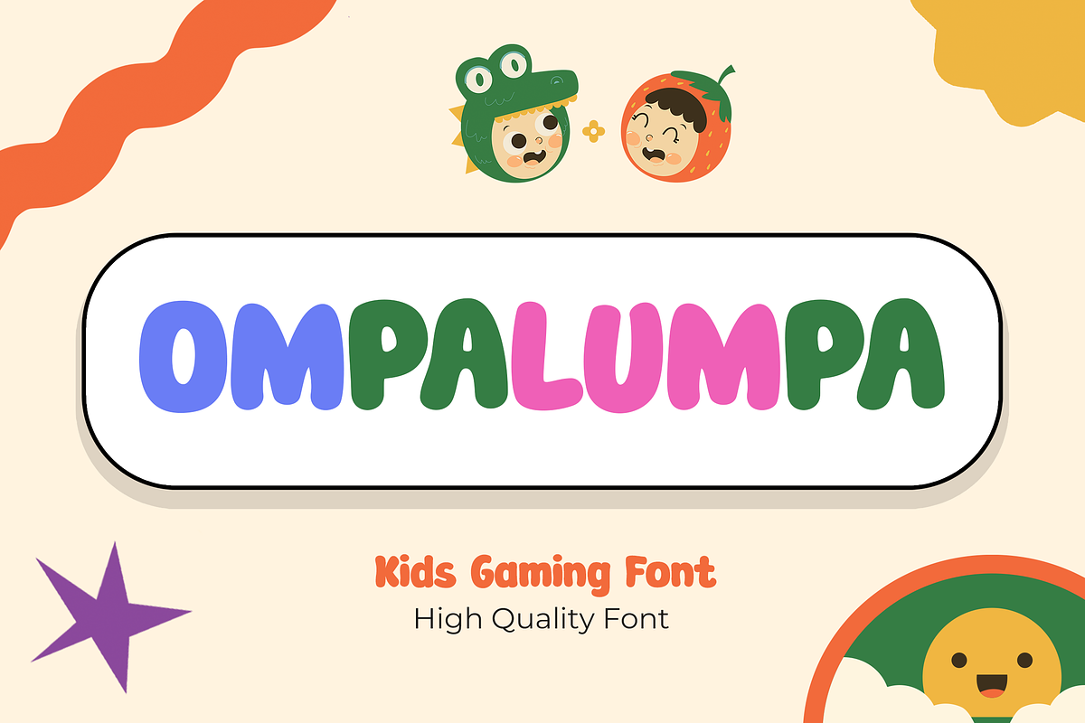 Ompalumpa – Kids Gaming Font, a Sans Serif Font by Pinisi ART (Photo 1 of 9)