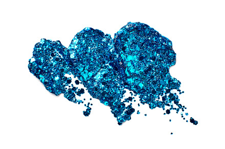 Blue glitter makeup product smear on white. Eye shadow, lip gloss and face for, a Beauty & Fashion Photo by colnihko