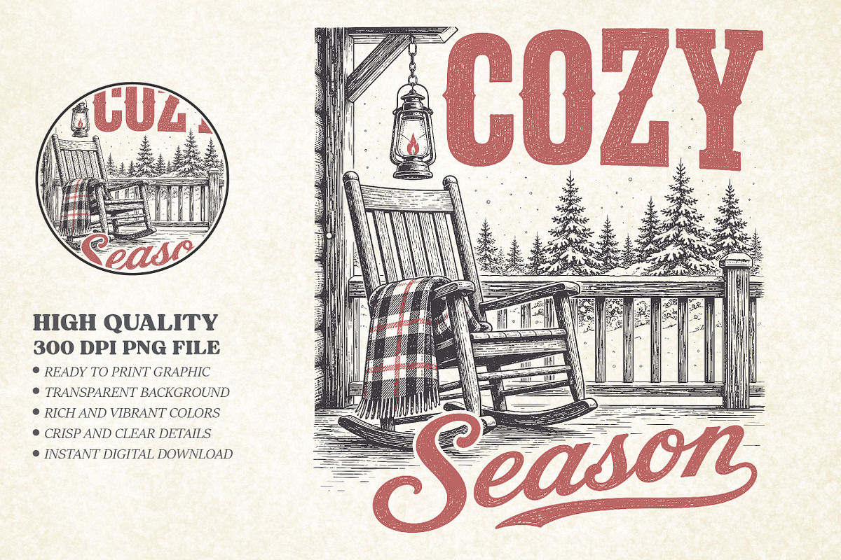 Vintage Cozy Season Christmas Design, a Seasonal Illustration by Libby Wishes (Photo 1 of 4)