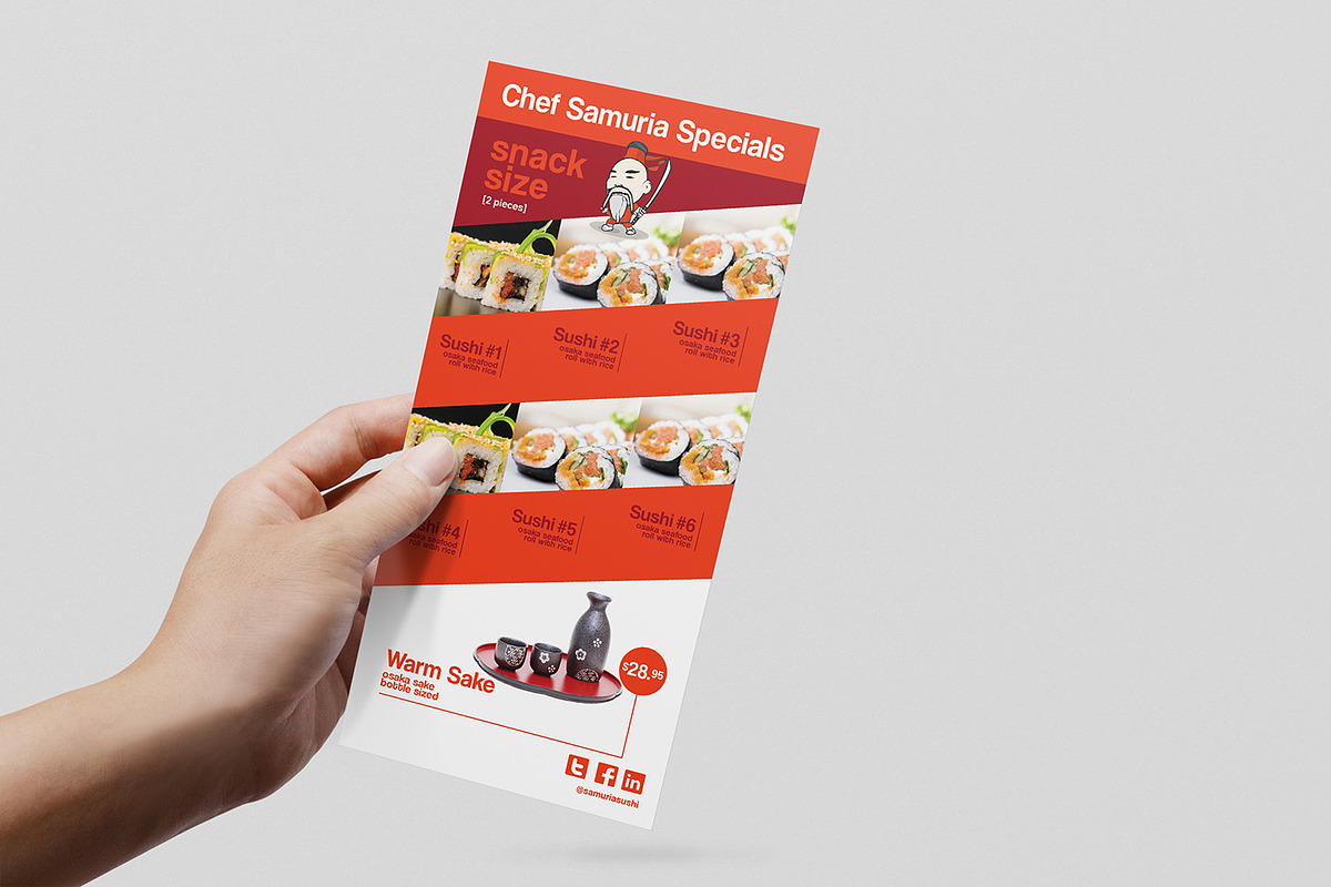 DL Sushi Restaurant Template, a Card Template by BrandPacks (Photo 2 of 4)