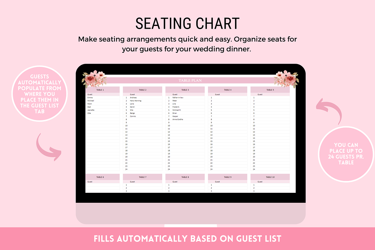 Wedding Planner Spreadsheet, a Templates & Theme by SunshineStudioBoutique (Photo 7 of 10)