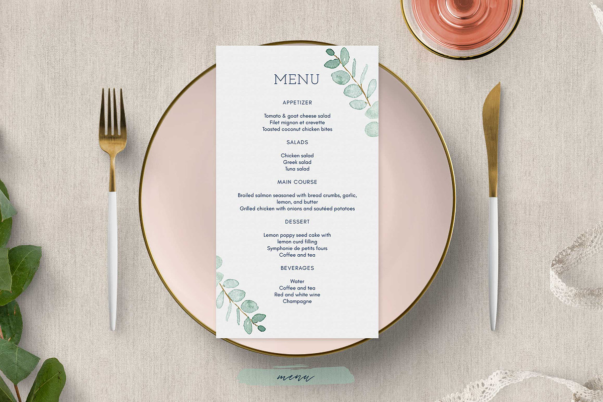 Eucalyptus Wedding Invitation Suite, an Invitation Template by ClementineCreative (Photo 7 of 10)