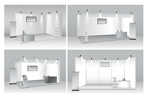 set of realistic trade exhibition, a Decorative Illustration by Rafasya WorkArt