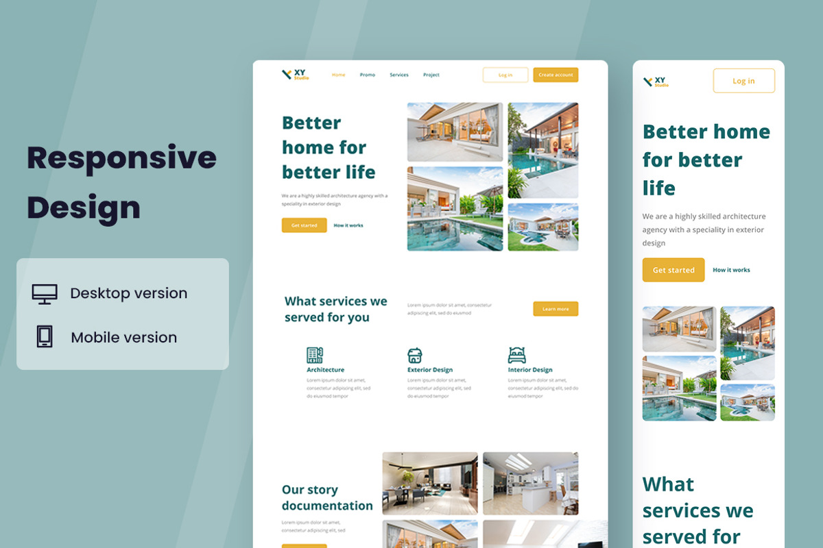 Architecture Web Design, a Wireframe Template by INSPR STD (Photo 2 of 6)