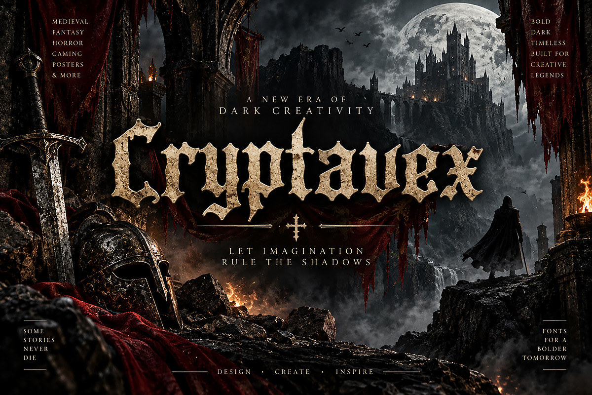 Cryptavex, a Blackletter Font by Wow Magic (Photo 1 of 4)