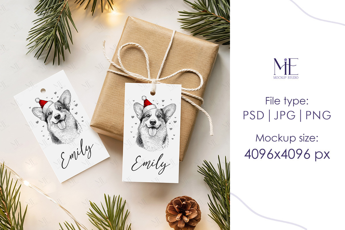 Elegant Holiday Gift Tag Mock up, a Mockup by Mie Mockup Studio (Photo 5 of 7)