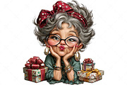 Whimsical Old Lady Birthday Clipart, an Illustration by Craft Nest (Thumbnail 5 of 11)