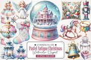 Pastel Antique Christmas Clipart, an Illustration by RobertsArt (Thumbnail 1 of 7)
