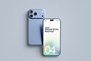 iPhone 18 Pro Mockup - Blue Series, an iPhone Mockup by getproject (Thumbnail 4 of 6)