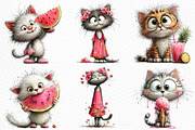 Whimsical Summer Cats Clipart, an Illustration by Craft Nest (Thumbnail 4 of 12)