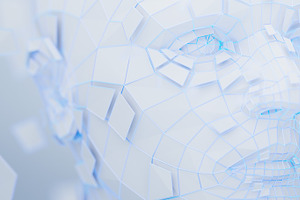 3D Render of Polygonal Human Face