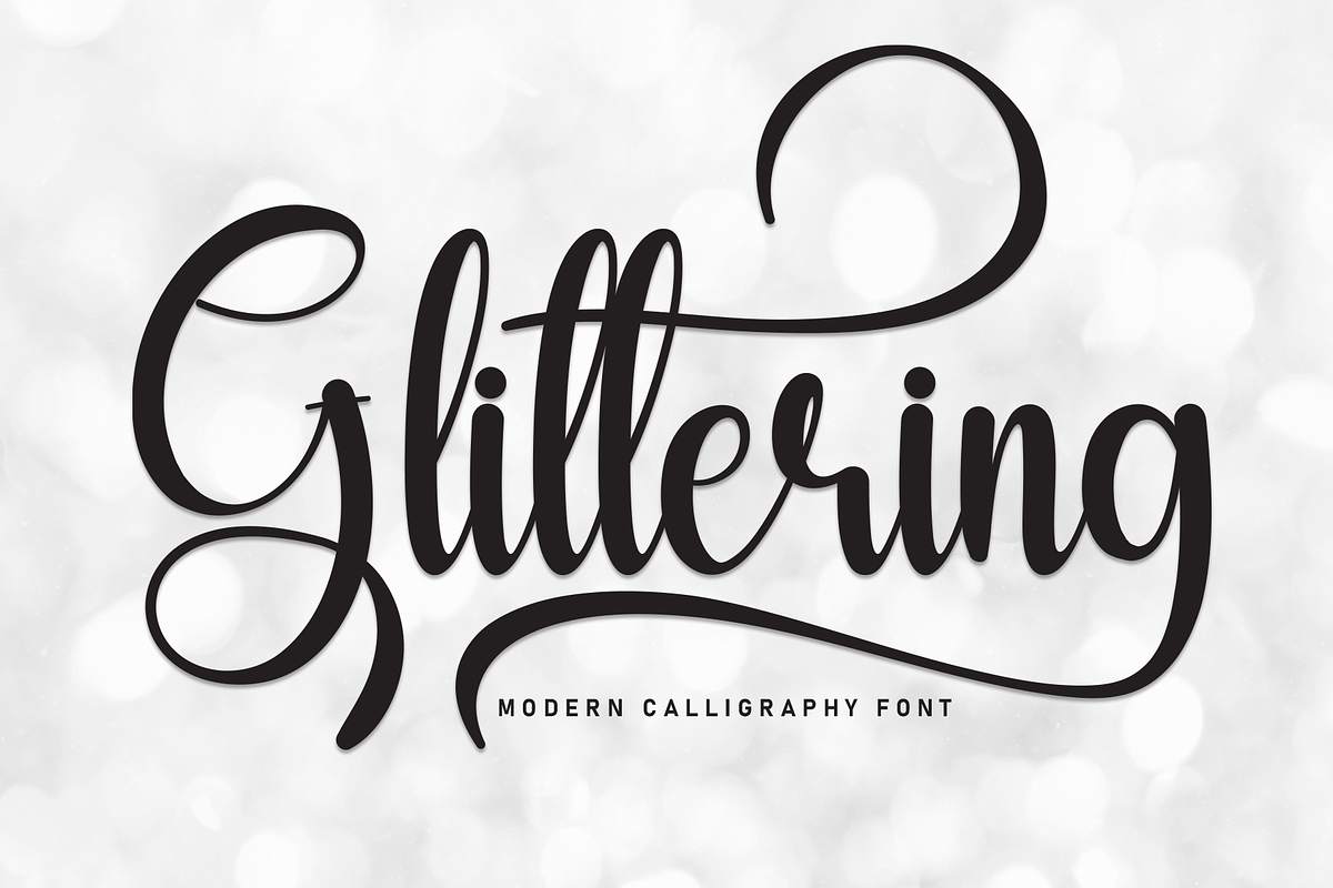 Glittering | Script Font, a Handwritten Font by Scratchones (Photo 1 of 9)