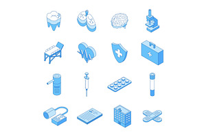 Healthcare outline isometric, an Object Illustration by Valerie Bodnar