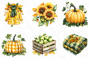 Yellow & Green Autumn Clipart, an Illustration by DreamPrint404 (Thumbnail 3 of 6)