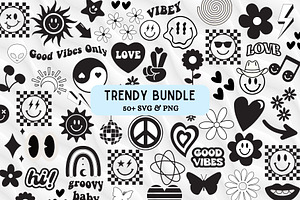 Trendy SVG PNG Bundle, an Object Graphic by Createble