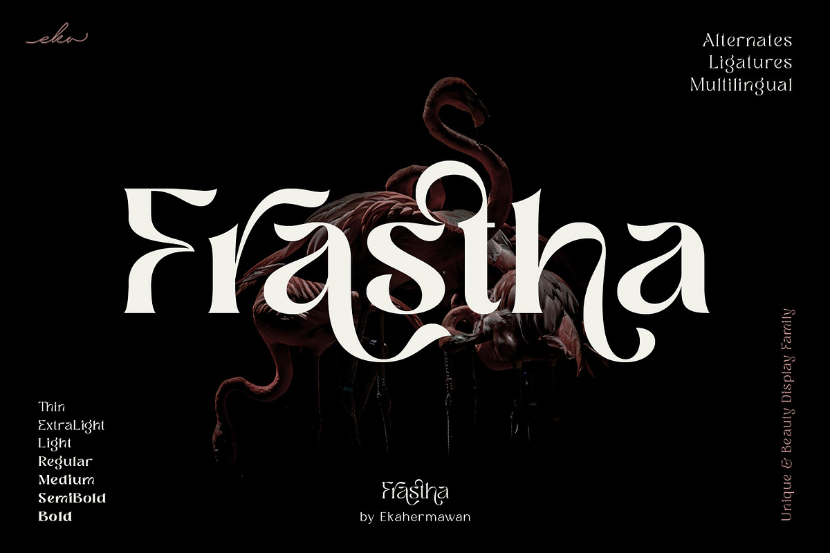 Frastha - Unique Display Serif Font, a Font by Ekahermawan (Photo 1 of 15)