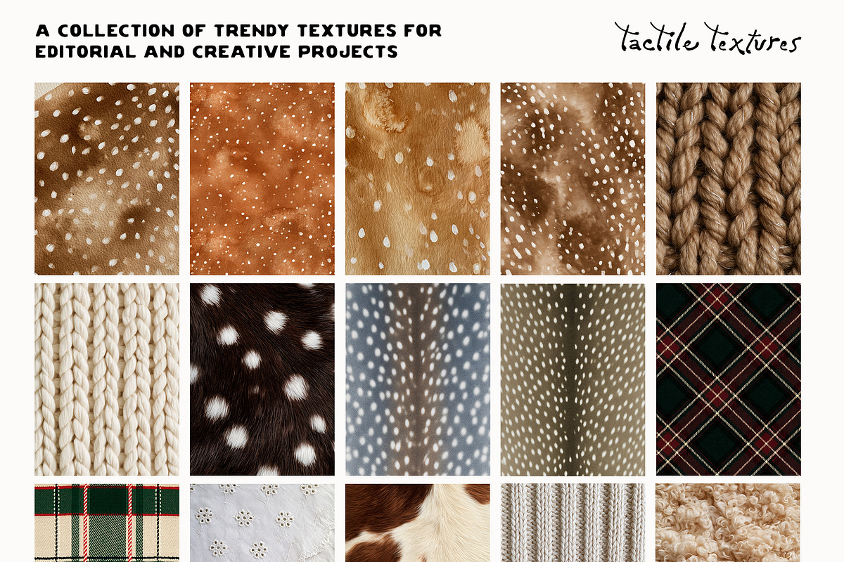 Tactile Textures: Deer, Plaid, Paper, a Texture Graphic by Lana Elanor (Photo 11 of 12)