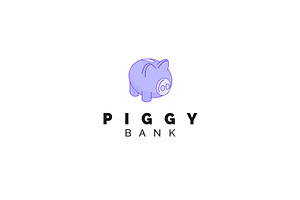 piggy bank icon Logo Design vector