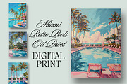 Miami Retro Pools Digital Prints, a Decorative Illustration by Rekas Diamond Studio (Thumbnail 1 of 5)
