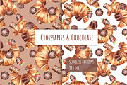 Croissants & Chocolate Pattern, a Pattern Graphic by Gribanessa (Thumbnail 1 of 4)