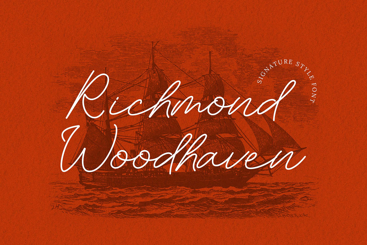 Richmond Woodhaven Signature Font, a Handwritten Font by UICreative (Photo 1 of 13)