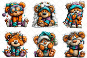 Whimsical Christmas Teddy Clipart PN, an Animal Illustration by Black Bird Studio (Thumbnail 3 of 6)