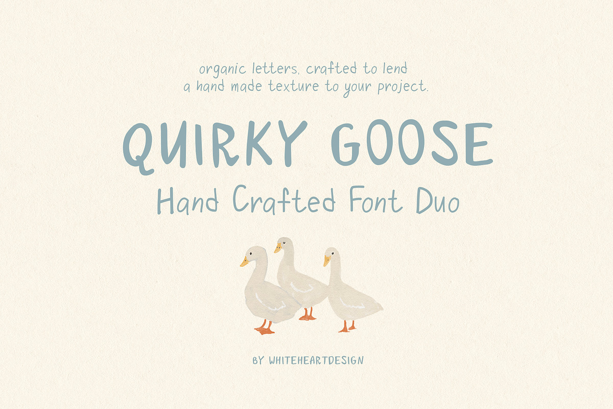 Quirky Goose Quirky Font Duo, a Handwritten Font by whiteheartdesign (Photo 1 of 11)