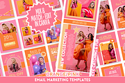 Orange Pink Email Templates, an Email Template by SunshineStudioBoutique (Thumbnail 1 of 10)
