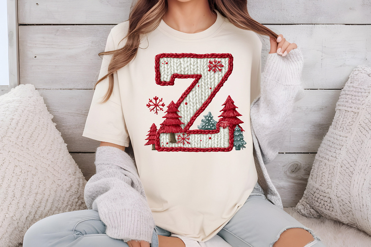 Knitted Christmas Alphabet Clipart, an Illustration by DreamCafeArt (Photo 7 of 7)