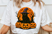 Black Cat Witch Pumpkin Png, an Illustration by Craft Nest (Thumbnail 4 of 6)