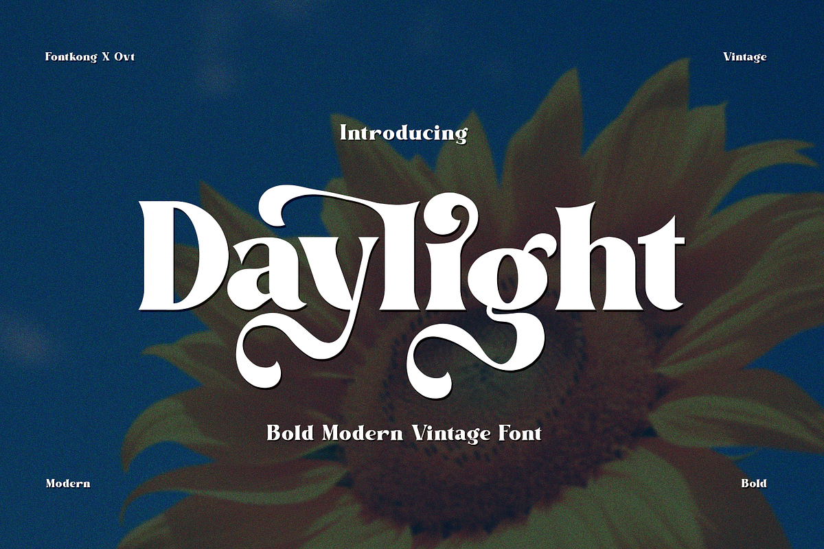 Daylight - Bold Modern Vintage Font, a Serif Font by overlaytemplates (Photo 1 of 6)