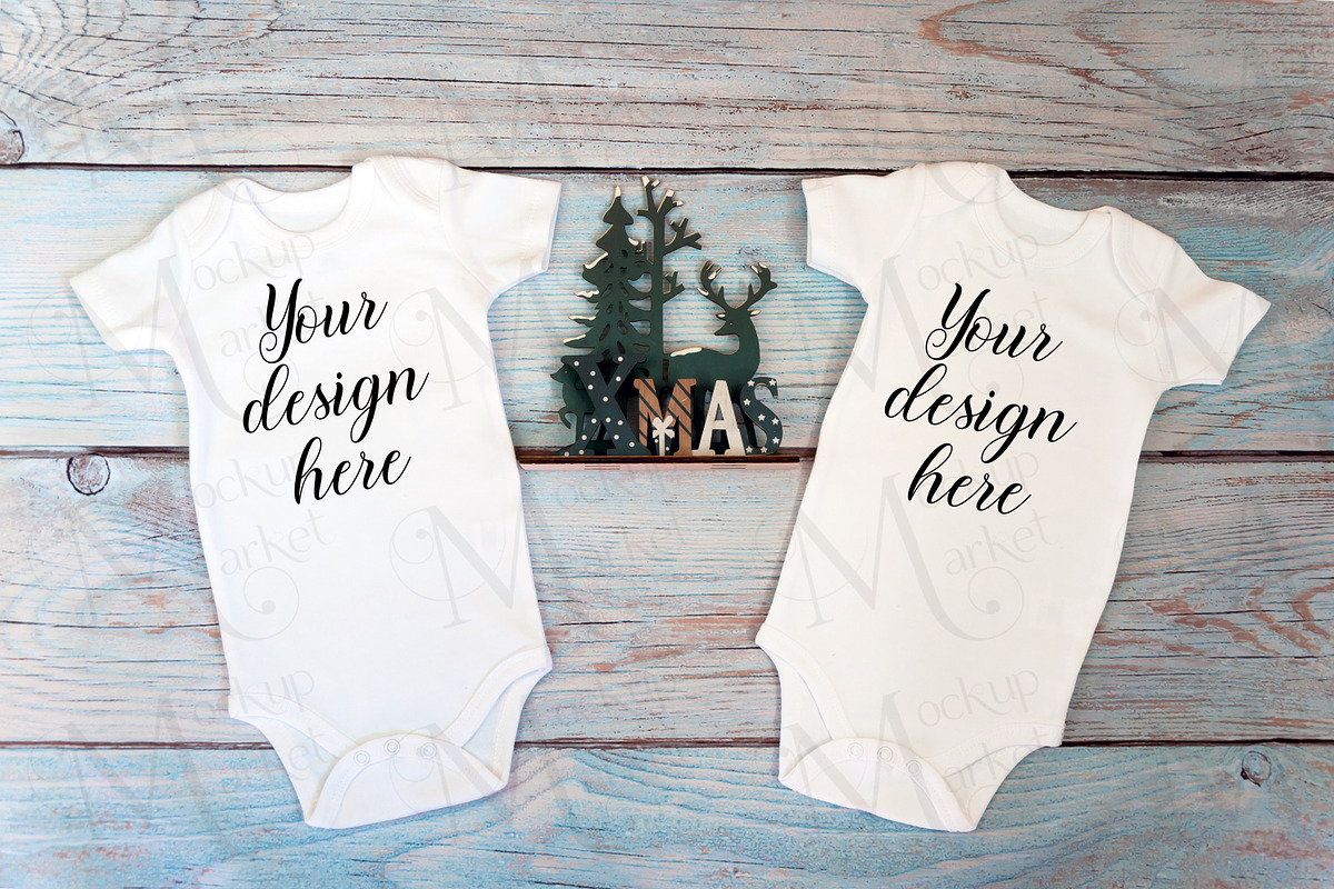 Christmas t-shirts, bodysuit mockups, a Print Template by MockupMarket (Photo 14 of 27)