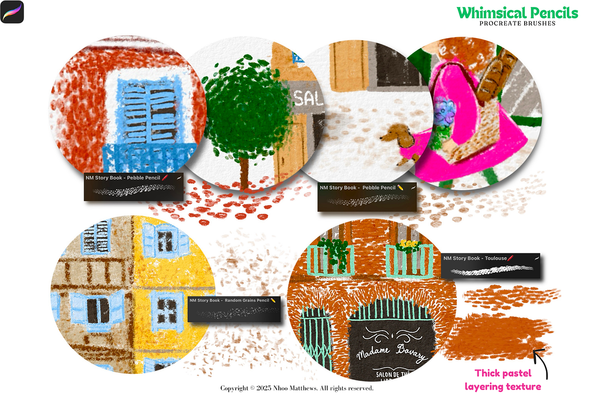Procreate Whimsical Pencil Brushes, a Brush Add-On by Fashion Workshop Bkk (Photo 9 of 11)