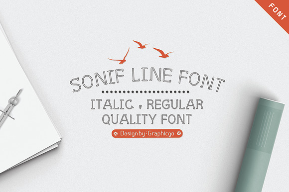 Sonif Line Font preview 4